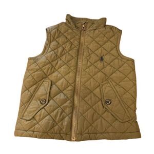 Polo Ralph Lauren Boy's Olive Green Water-Resistant Puffer Quilted Vest Size 2T